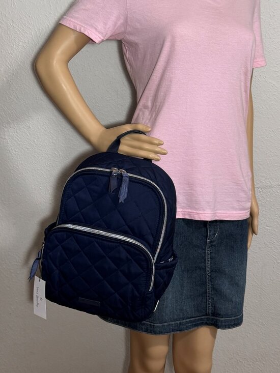 Vera Bradley Small Backpack in Performance Twill Navy Blue NWT main image 6